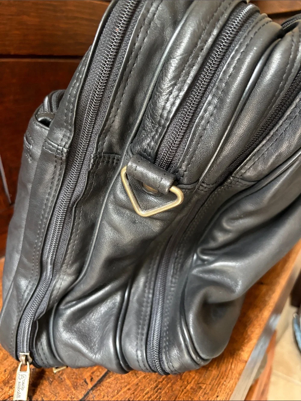 Carlo Amboldi Genuine Leather Black Duffel Bag for Travel, Gym, Work, Carryon